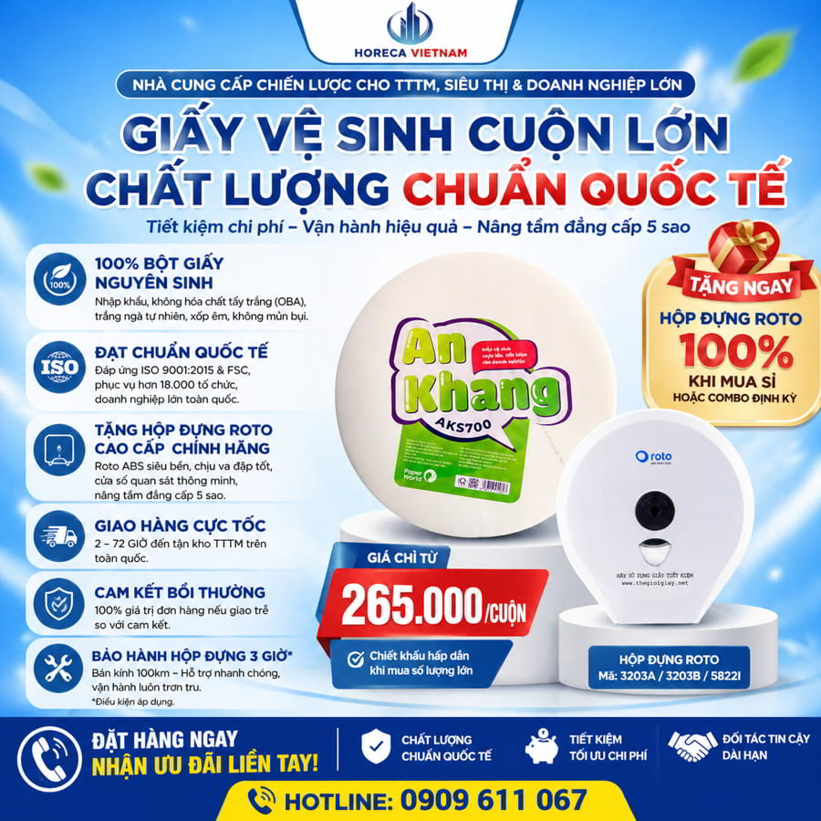 Horeca Việt Nam nhà cung cấp giấy vệ sinh trung tâm thương mại hà nội uy tín chất lượng cao