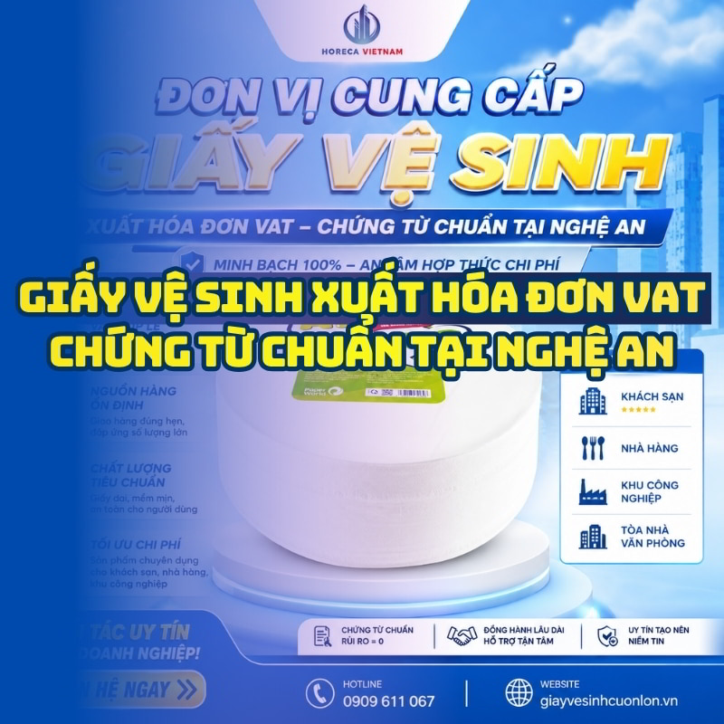 Horeca Việt Nam nhà cung cấp giấy vệ sinh xuất hóa đơn đỏ tại Nghệ An giá sỉ tốt nhất giao hàng tận nơi