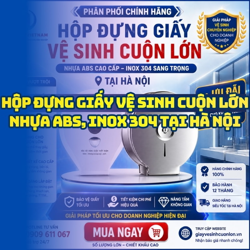 Horeca Việt Nam nhà phân phối hộp đựng giấy vệ sinh cuộn lớn hà nội cao cấp lắp đặt tận nơi.