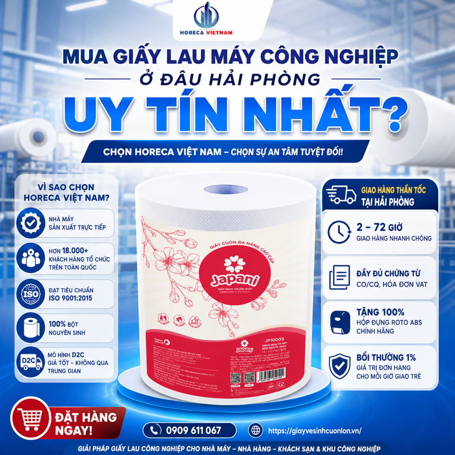 Mua giấy lau máy công nghiệp hải phòng uy tín nhất giá tốt tại Horeca Việt Nam