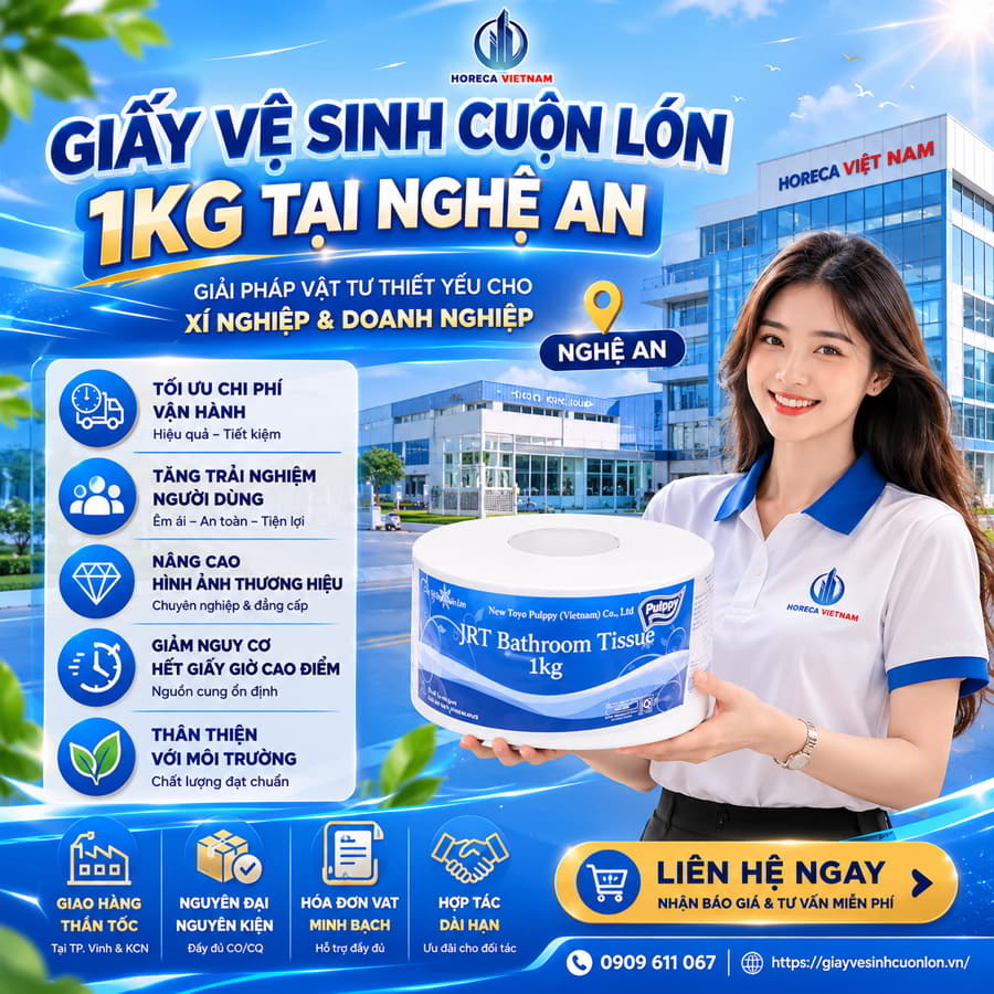 Mua giấy vệ sinh cuộn lớn 1kg tại Nghệ An chính hãng cao cấp giá tốt nhất tại Horeca Việt Nam