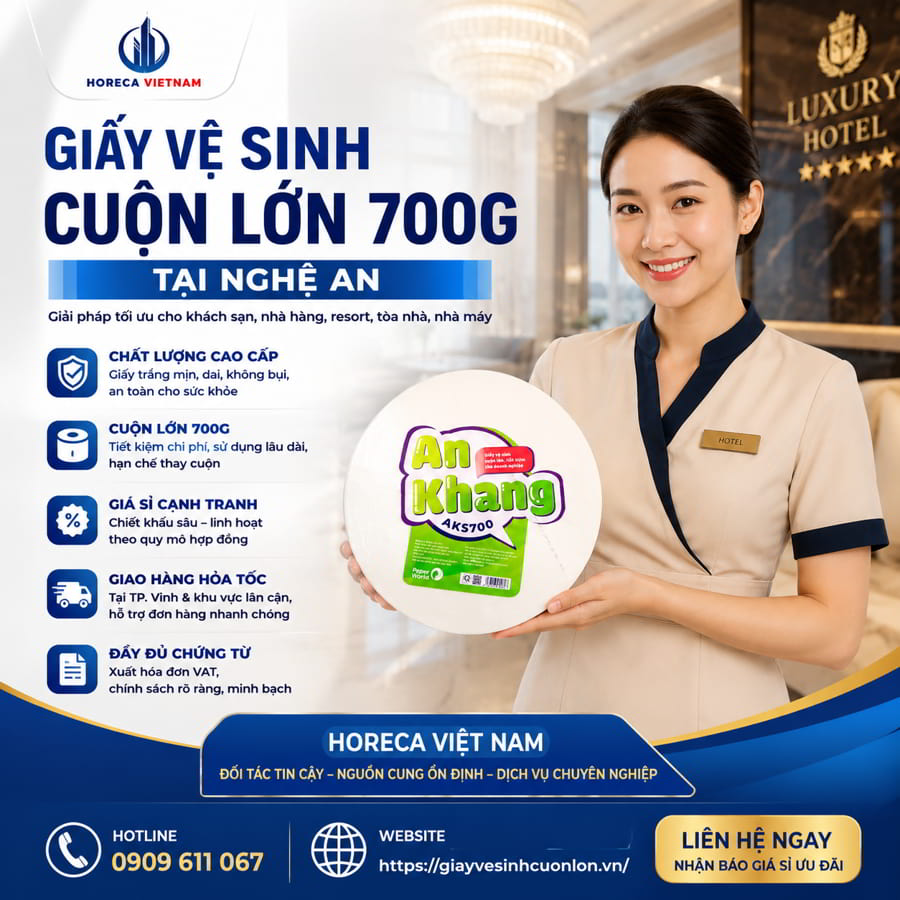 Mua giấy vệ sinh cuộn lớn 700g tại Nghệ An chính hãng cao cấp giá tốt nhất tại Horeca Việt Nam
