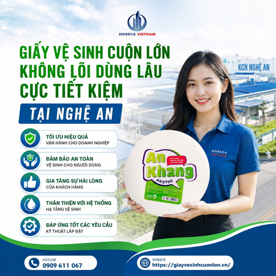 Mua giấy vệ sinh cuộn lớn không lõi Nghệ An chính hãng cao cấp giá sỉ siêu tiết kiêmh tại Horeca Việt Nam