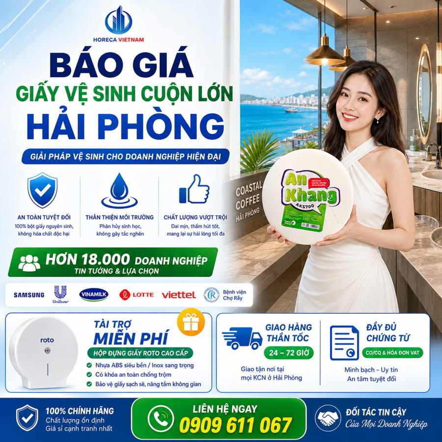 Mua giấy vệ sinh cuộn lớn tại Hải Phòng đảm bảo giá sỉ giao hàng tận nơi tại Horeca Việt Nam