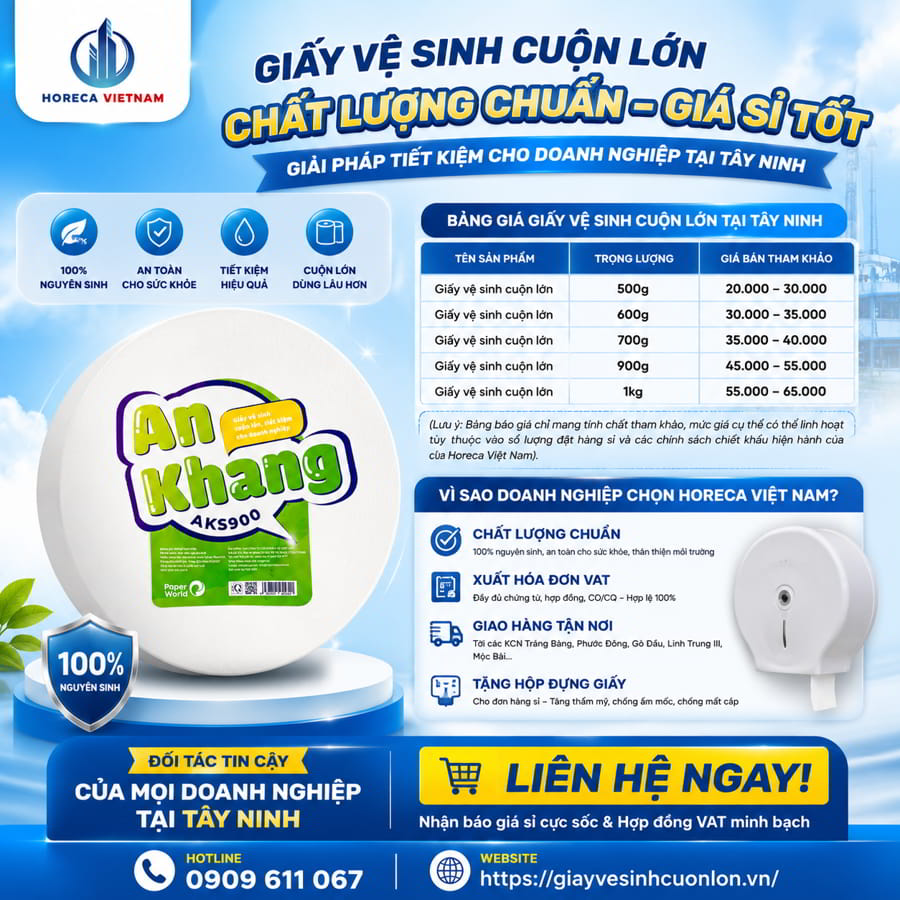 Mua giấy vệ sinh xuất hóa đơn vat Tây Ninh chính hãng cao cấp giá sỉ tốt nhất tại Horeca Việt Nam