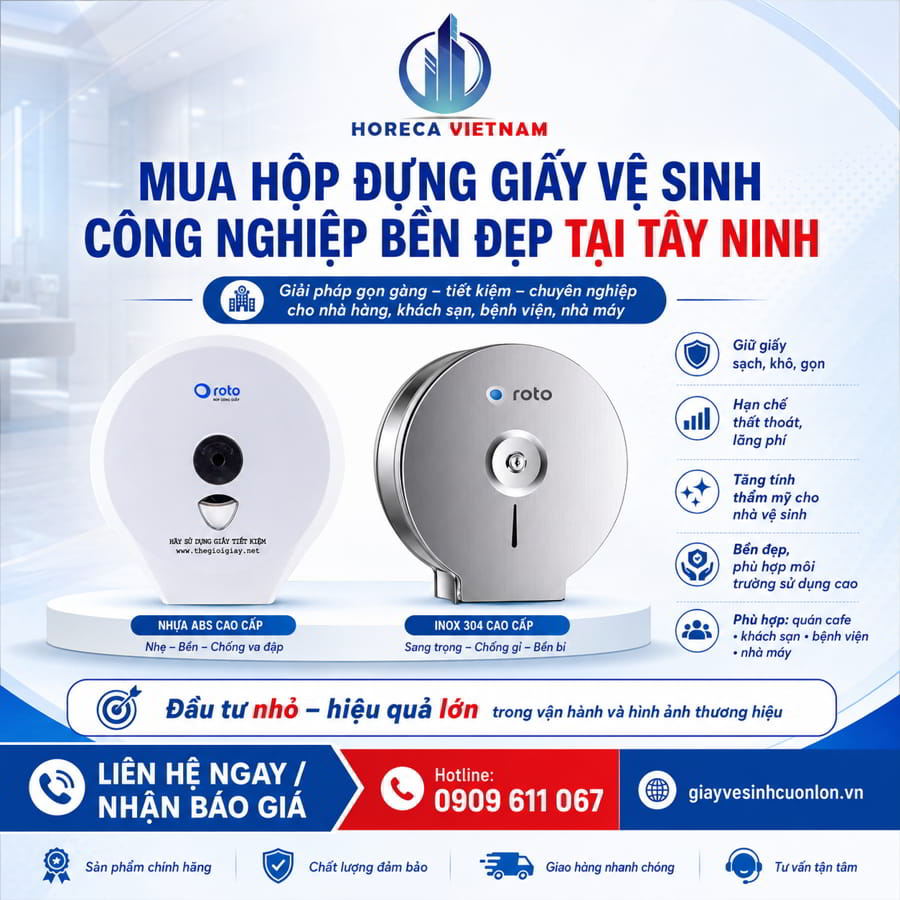 Mua hộp đựng giấy vệ sinh cuộn lớn Tây Ninh uy tín tại Horeca Việt Nam