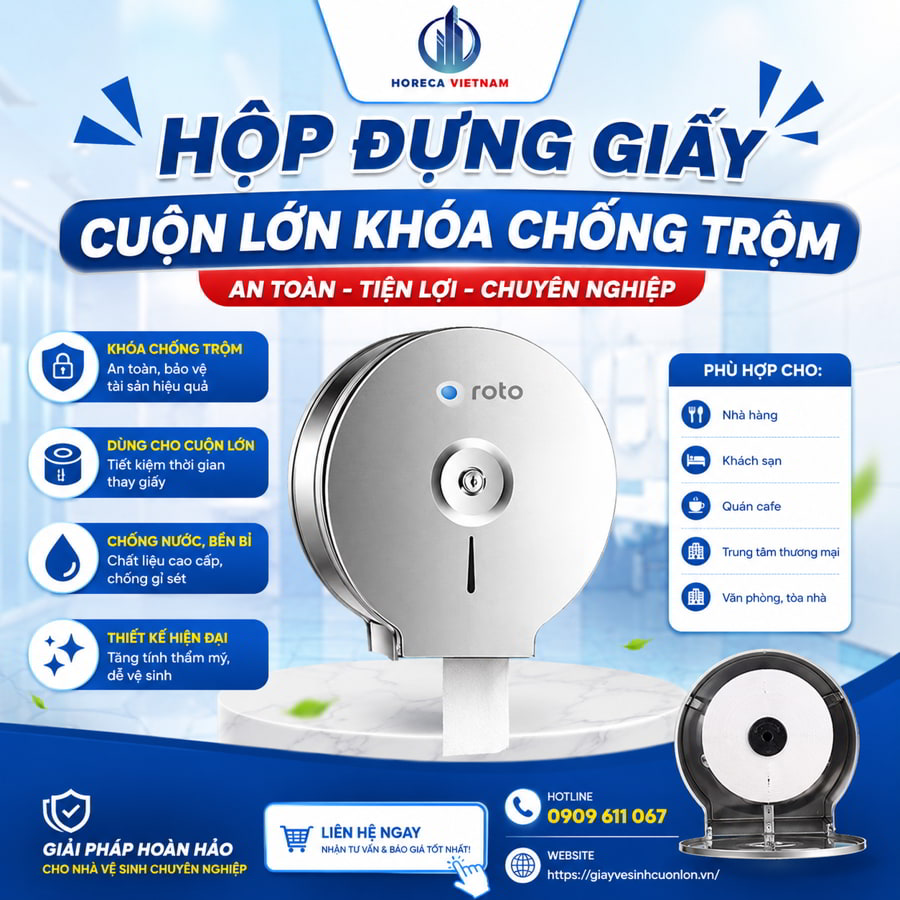 Mua hộp đựng giấy vệ sinh cuộn lớn TP Vinh uy tín tại Horeca Việt Nam