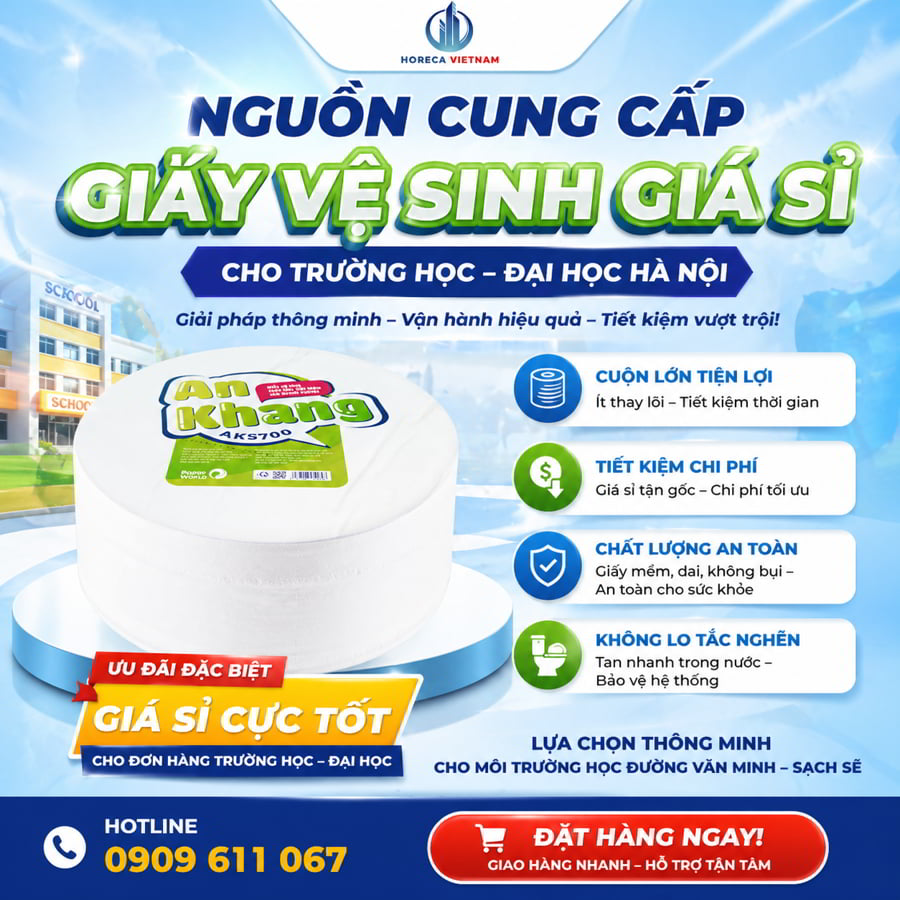 Horeca Việt Nam nguồn cung cấp giấy vệ sinh cho trường học tại hà nội uy tín giá sỉ tốt nhất