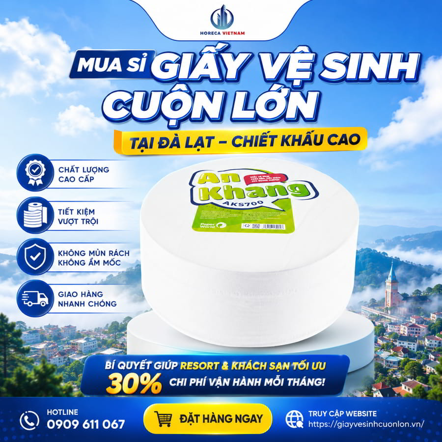 Mua sỉ giấy vệ sinh cuộn lớn ở Đà Lạt uy tín giá tốt nhất tại Horeca Việt Nam