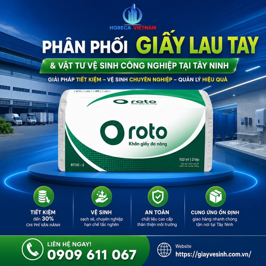 Phân phối giấy lau tay công nghiệp Tây Ninh uy tín giá tốt tại Horeca Việt Nam