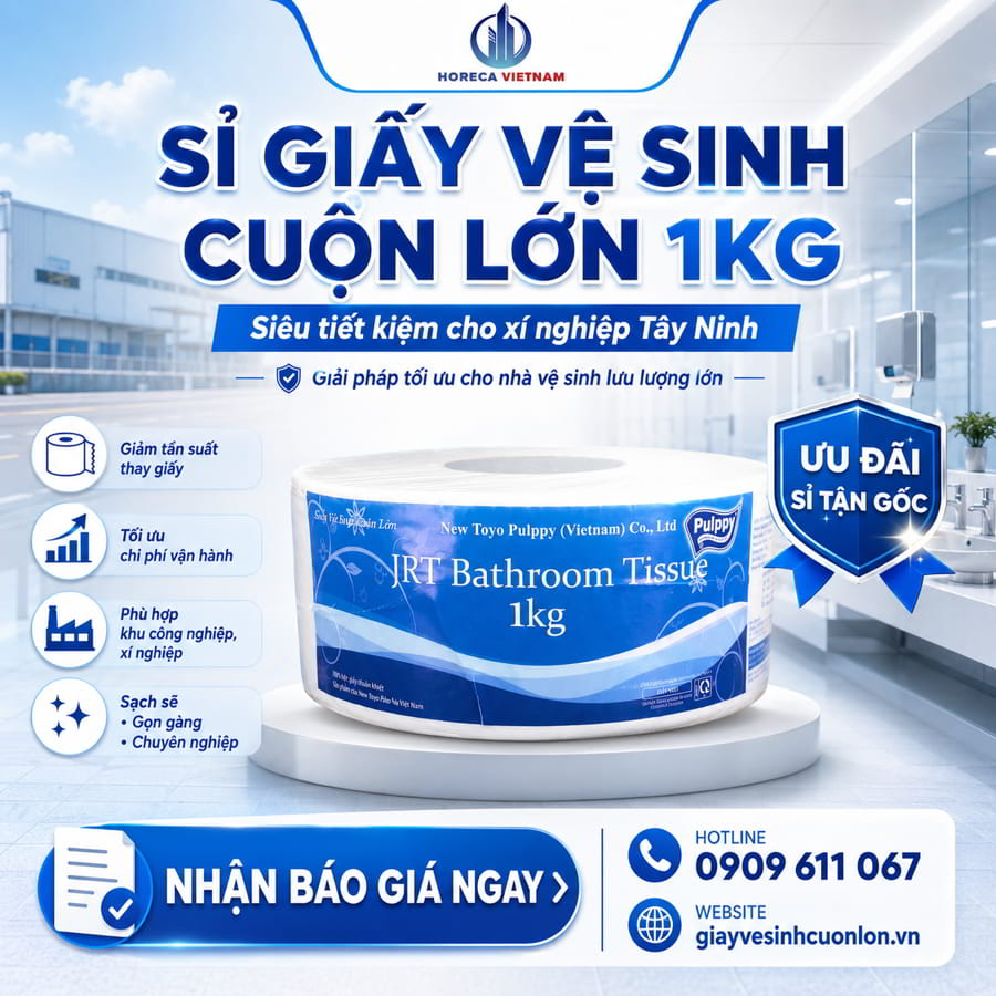 Cung cấp giấy vệ sinh cuộn lớn 1kg tại Tây Ninh uy tín giá sỉ tốt nhất tại Horeca Việt Nam