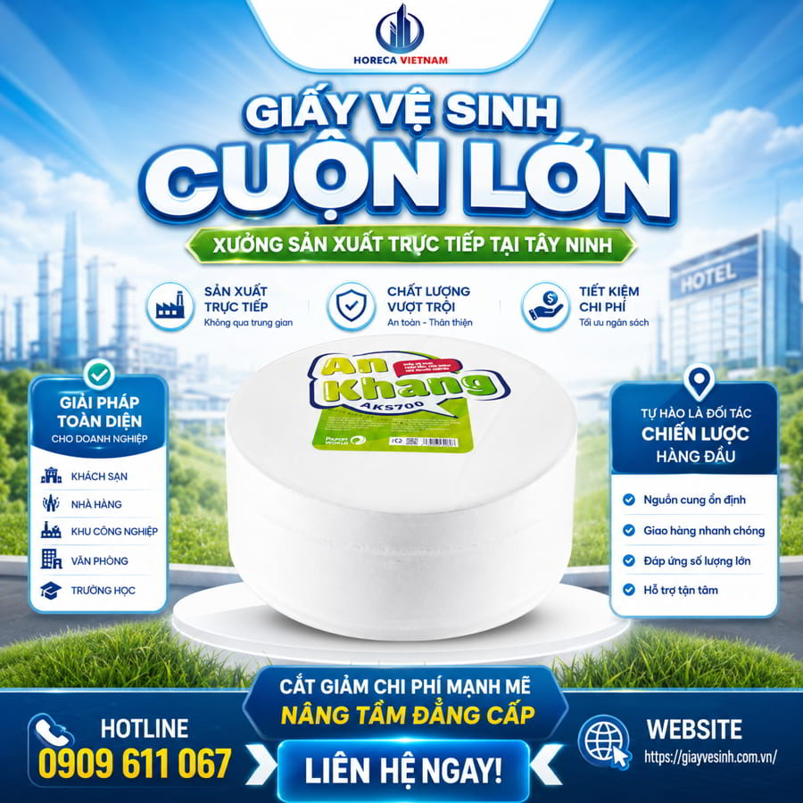 Xưởng giấy vệ sinh cuộn lớn Tây Ninh uy tín giá sỉ tốt nhất tại Horeca Việt Nam