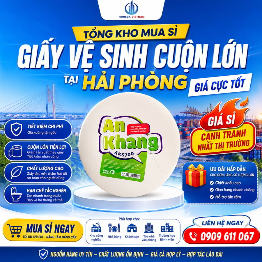 Mua sỉ giấy vệ sinh cuộn lớn ở Hải Phòng uy tín giá sỉ tốt nhất tại Horeca Việt Nam