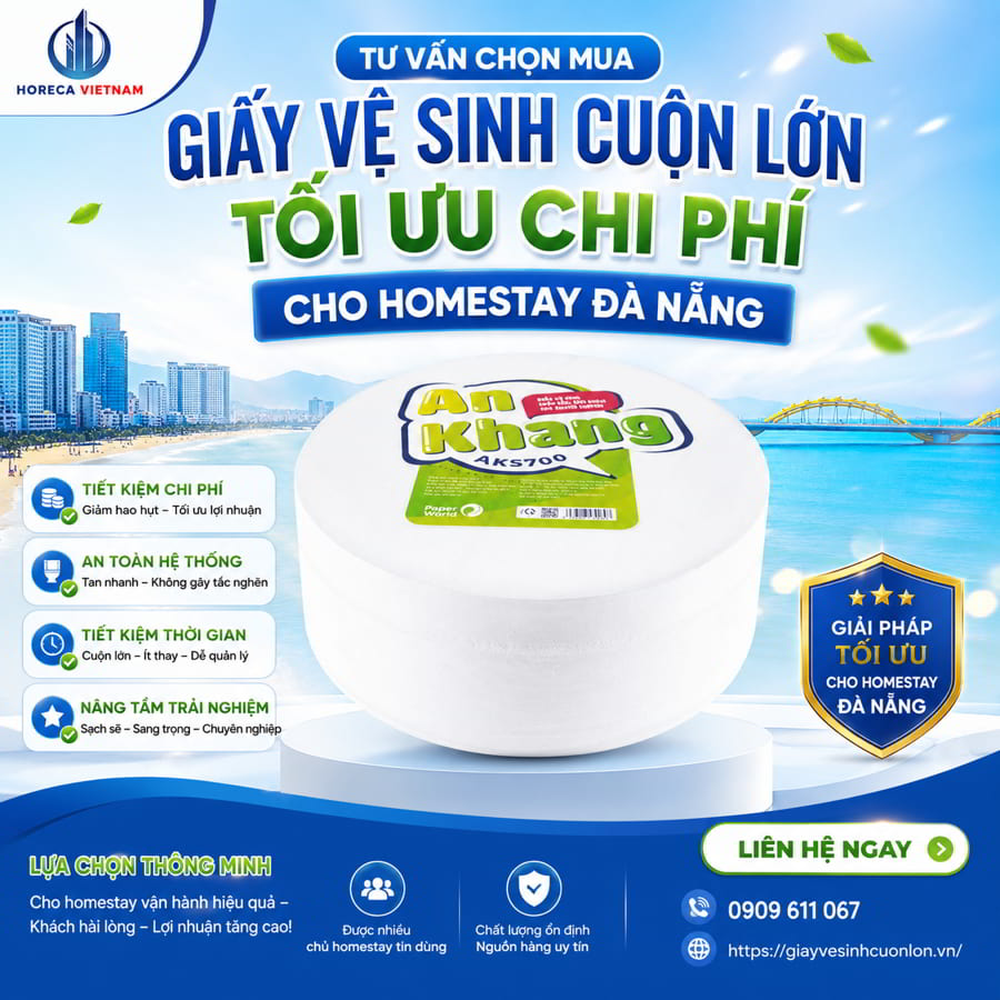 Cung cấp giấy vệ sinh cho homestay Đà Nẵng uy tín giá tốt nhất tại Horeca Việt Nam