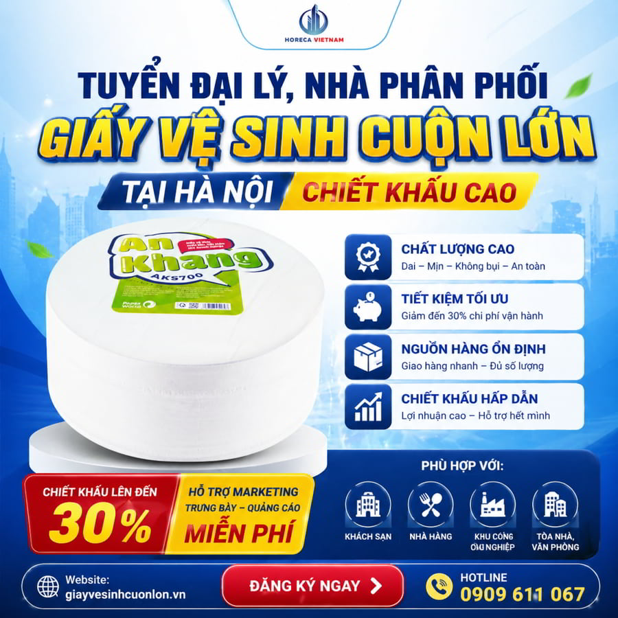 Đại lý giấy vệ sinh cuộn lớn Hà Nội uy tín giá sỉ tốt nhất tại Horeca Việt Nam