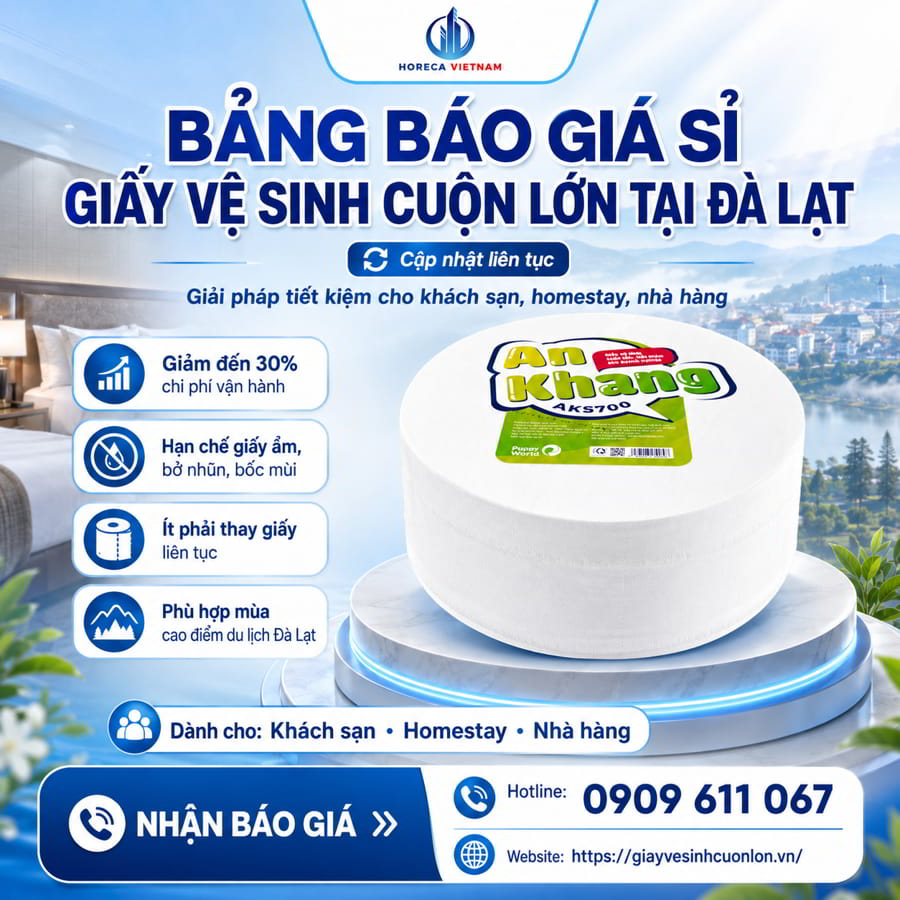 Bảng giá giấy vệ sinh cuộn lớn Đà Lạt mới nhất tại Horeca Việt Nam