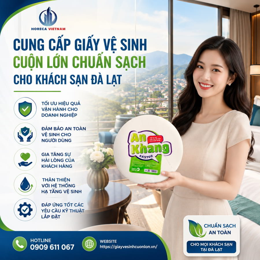Cung cấp giấy vệ sinh cho khách sạn Đà Lạt chính hãng cao cấp giá tốt nhất tại Horeca Việt Nam