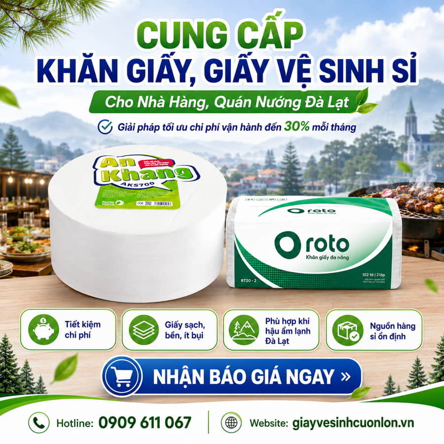 Horeca Việt Nam cung cấp cung cấp giấy vệ sinh cho nhà hàng quán ăn Đà Lạt và vật tư tiêu hao thông minh giúp các chủ kinh doanh tại xứ sở sương mù tối ưu đến 30% chi phí vận hành mỗi tháng.