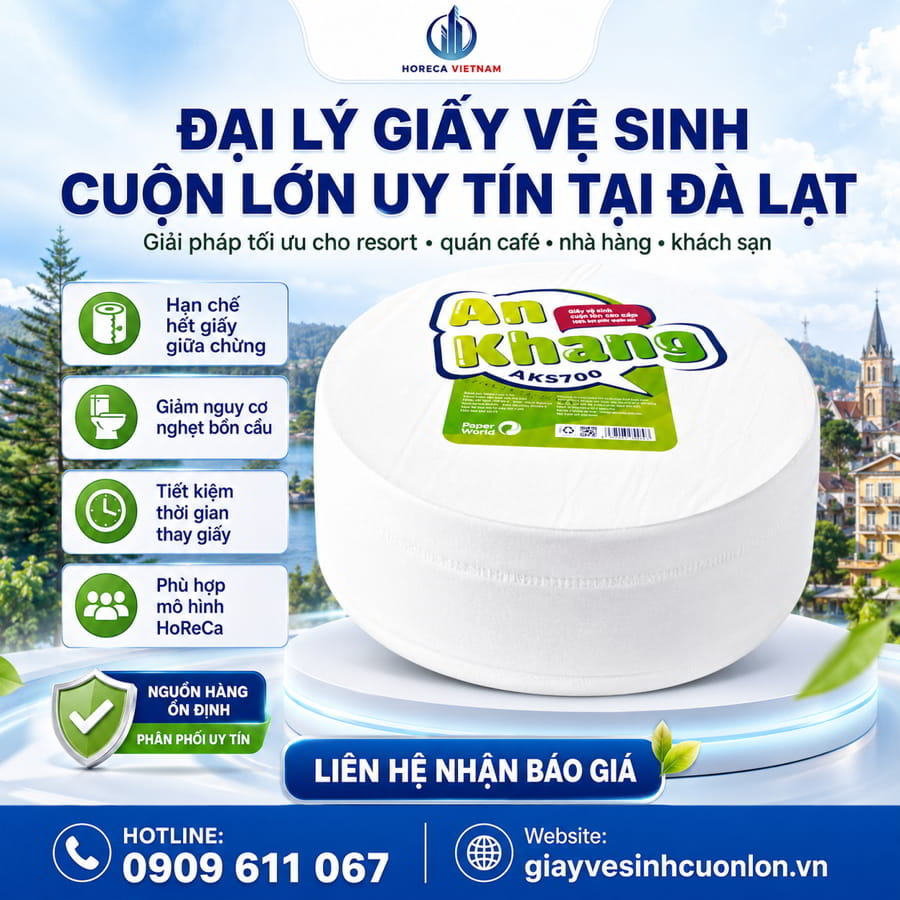 Đại lý giấy vệ sinh cuộn lớn Đà Lạt uy tín giá sỉ tốt nhất tại Horeca Việt Nam