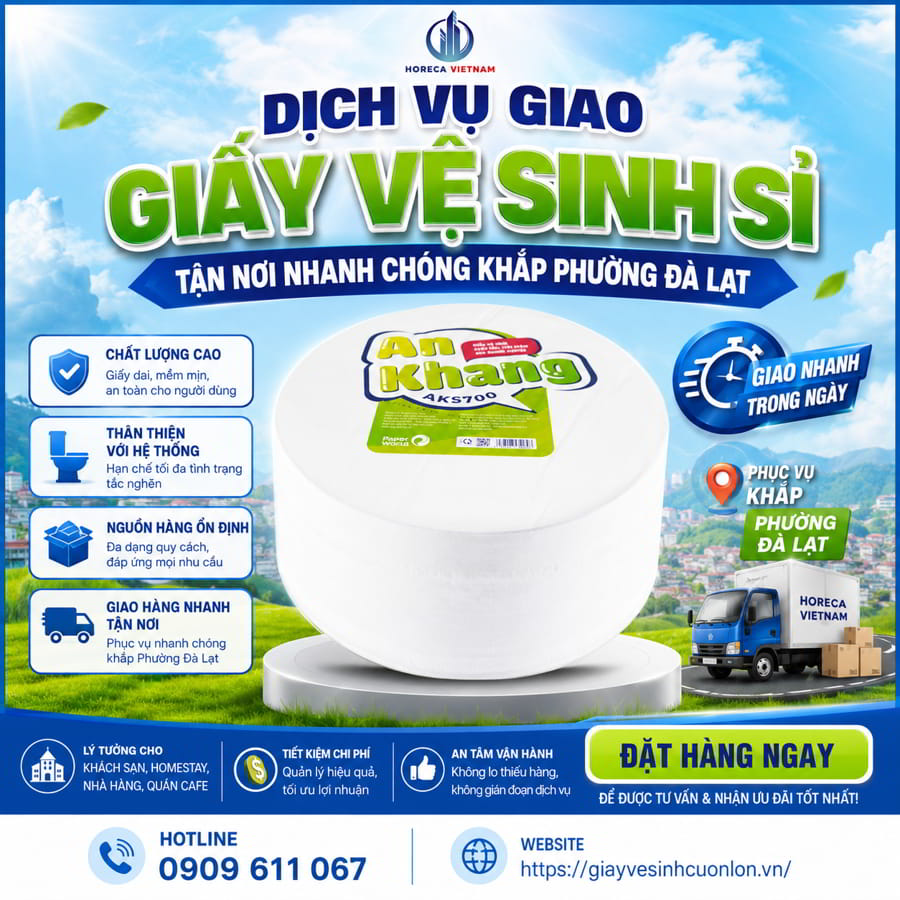 Dịch vụ giao giấy vệ sinh tận nơi trung tâm Đà Lạt tốt nhất tại Horeca Việt Nam