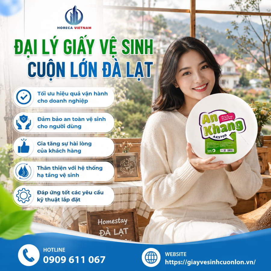 Horeca Việt Nam đại lý giấy vệ sinh cuộn lớn Đà Lạt uy tín giá tốt nhất