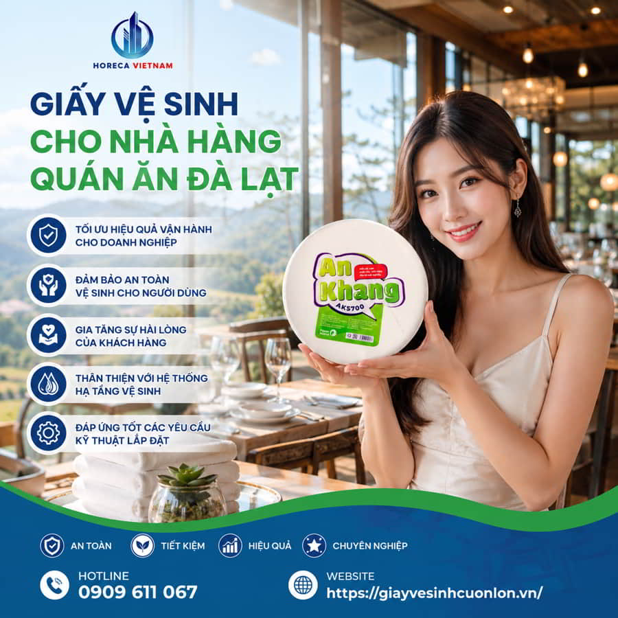 Mua giấy vệ sinh cho nhà hàng quán ăn Đà Lạt chính hãng cao cấp giá sỉ tốt nhất tại Horeca Việt Nam