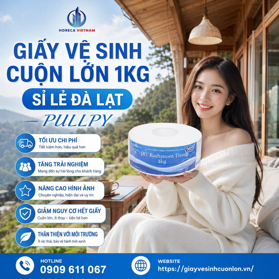 Mua giấy vệ sinh cuộn lớn 1kg sỉ lẻ Đà Lạt chính hãng cao cấp giá tốt nhất tại Horeca Việt Nam