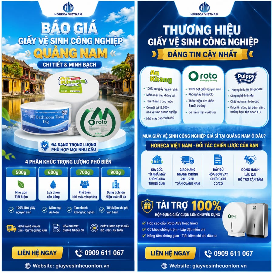Báo giá giấy vệ sinh công nghiệp Quảng Nam tốt nhất tại Horeca Việt Nam