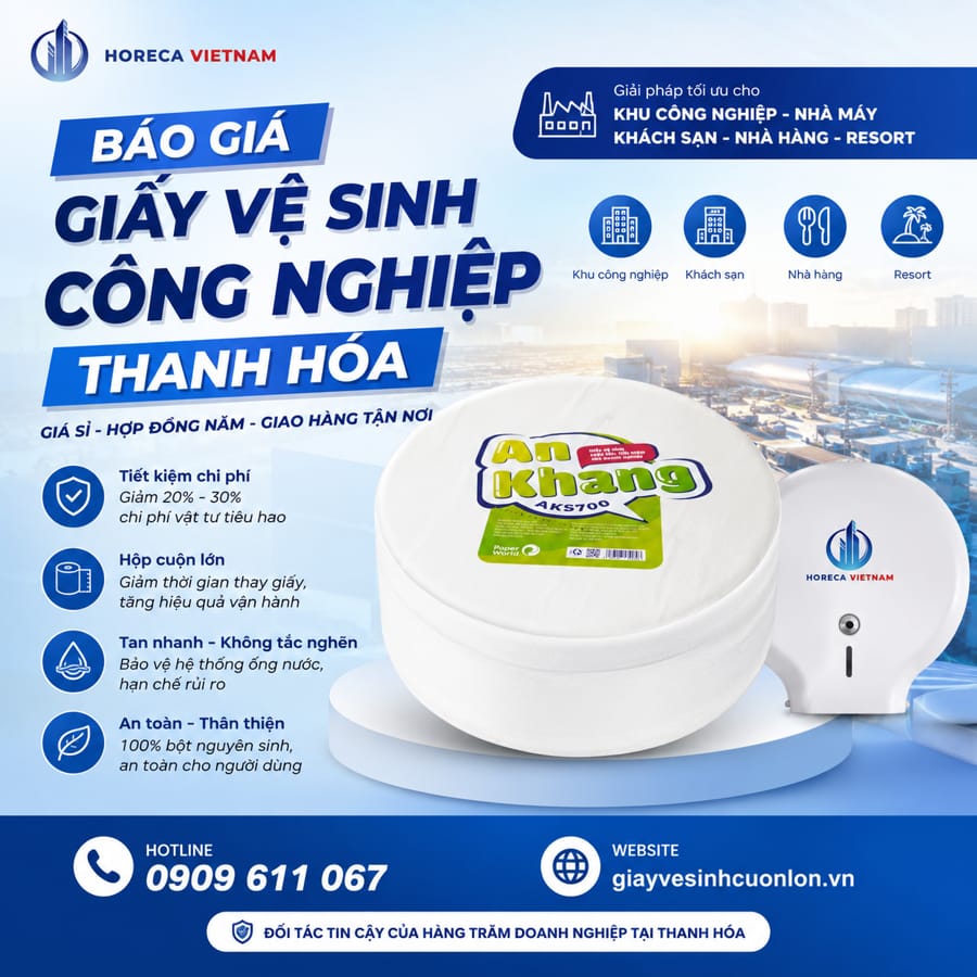Báo giá giấy vệ sinh công nghiệp Thanh Hóa mới nhất tại Horeca Việt Nam