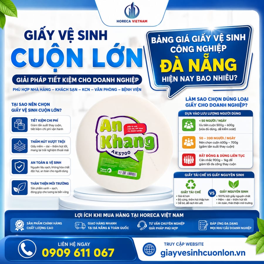 Báo giá nhà cung cấp giấy vệ sinh công nghiệp Đà Nẵng tốt nhất hiện nay