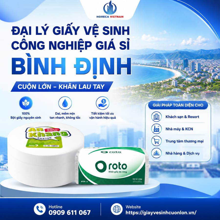 Đại lý giấy vệ sinh công nghiệp giá sỉ Bình Định uy tín giá tốt nhất tại Horeca Việt Nam