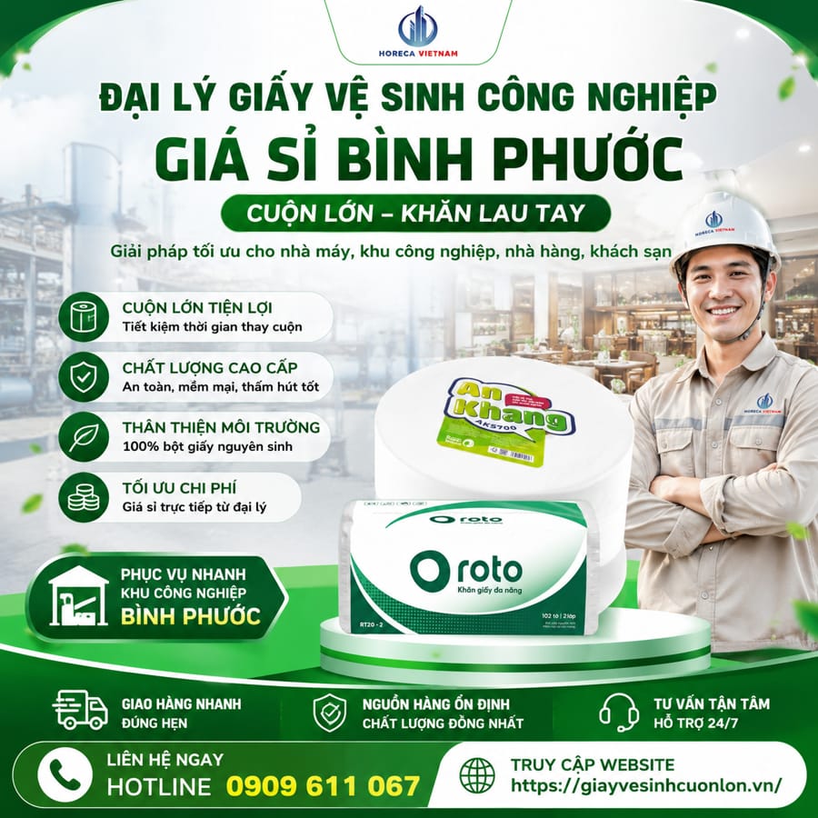 Đại lý giấy vệ sinh công nghiệp giá sỉ Bình Phước uy tín giá tốt nhất tại Horeca VIệt Nam