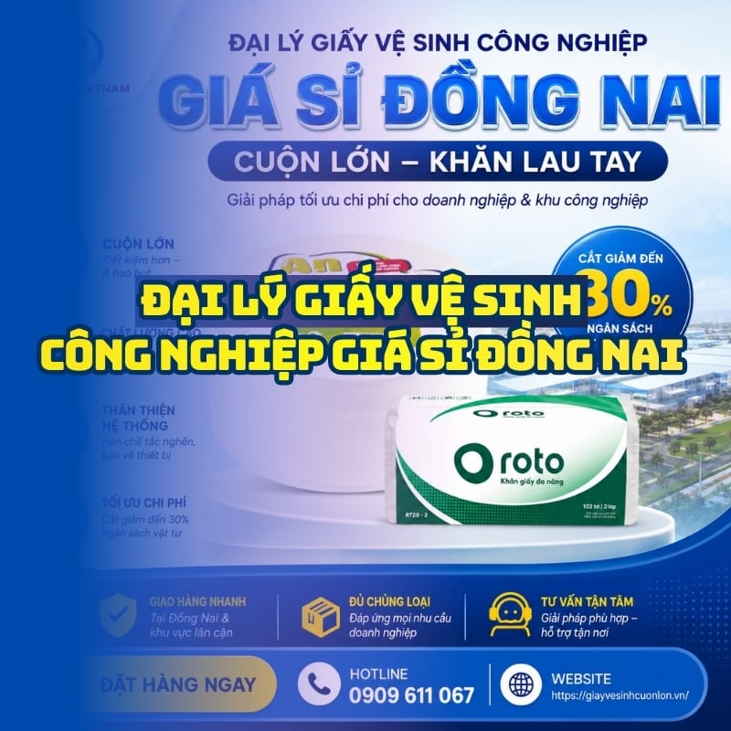 Đại lý giấy vệ sinh công nghiệp giá sỉ Đồng Nai cuộn lớn khăn lau tay uy tín giá tốt tại Horeca Việt Nam
