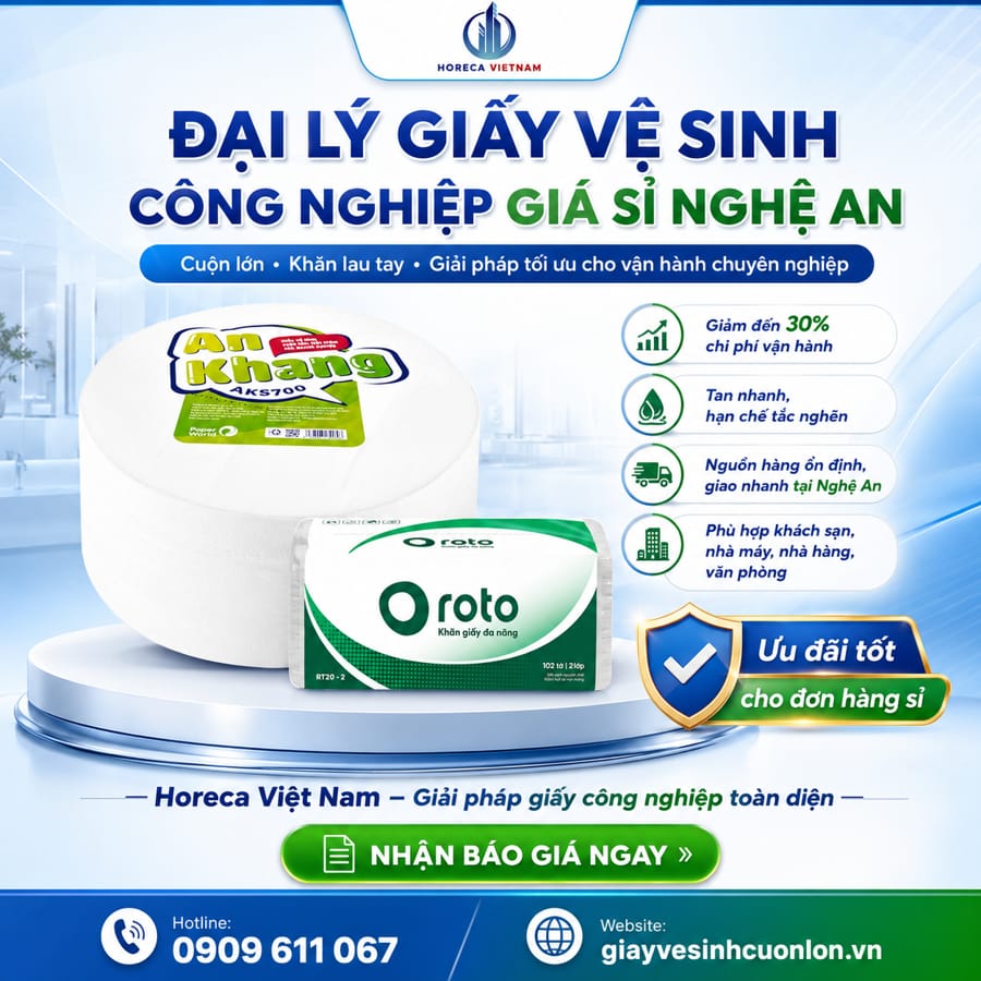 Đại lý giấy vệ sinh công nghiệp giá sỉ Nghệ An uy tín tại Horeca Việt Nam