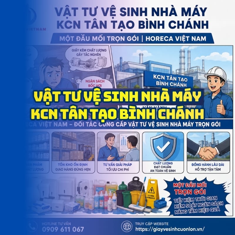 Giải pháp vật tư vệ sinh nhà máy KCN Tân Tạo Bình Chánh uy tín tại Horeca Việt Nam
