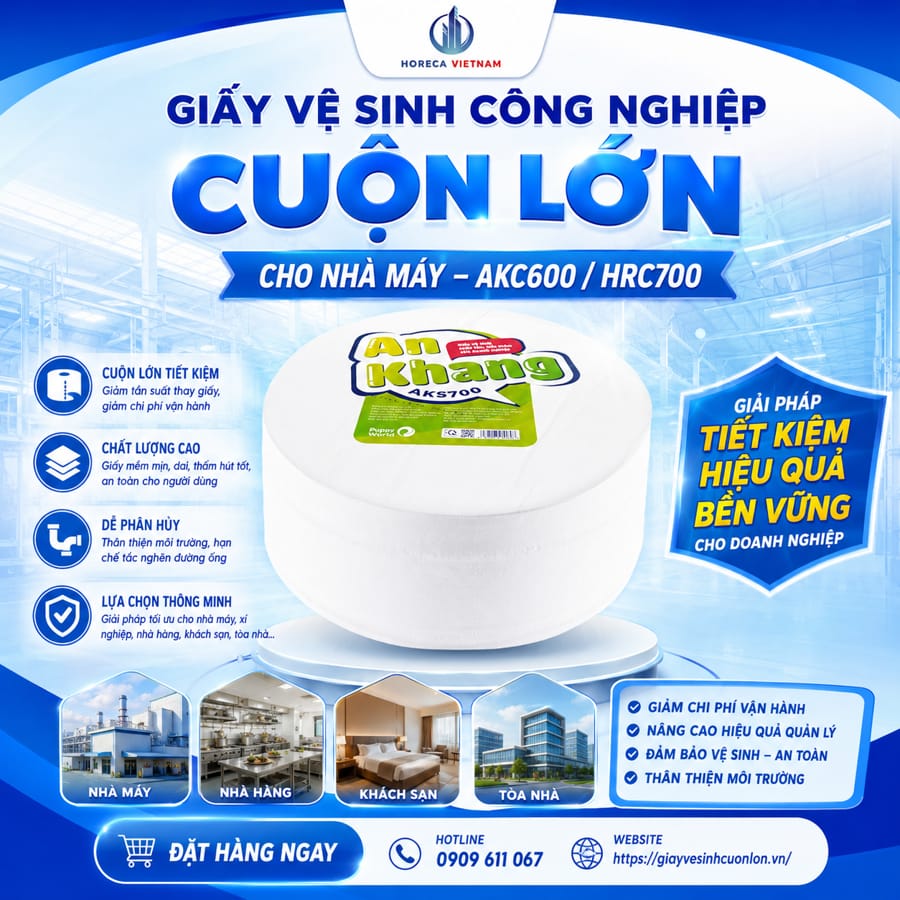 Cung cấp giấy vệ sinh công nghiệp cuộn lớn uy tín giá tốt nhất cho nhà máy 