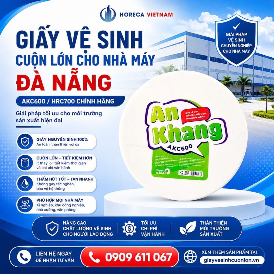 Cung cấp giấy vệ sinh cuộn lớn cho nhà máy Đà Nẵng uy tín giá sỉ tốt nhất tại Horeca Việt Nam