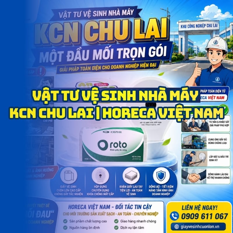 Horeca Việt Nam cung cấp vật tư vệ sinh nhà máy KCN Chu Lai uy tín giá sỉ tận xưởng