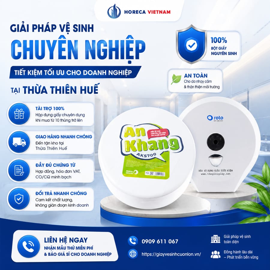 Horeca Việt Nam đại lý giấy vệ sinh công nghiệp giá sỉ Thừa Thiên Huế uy tín