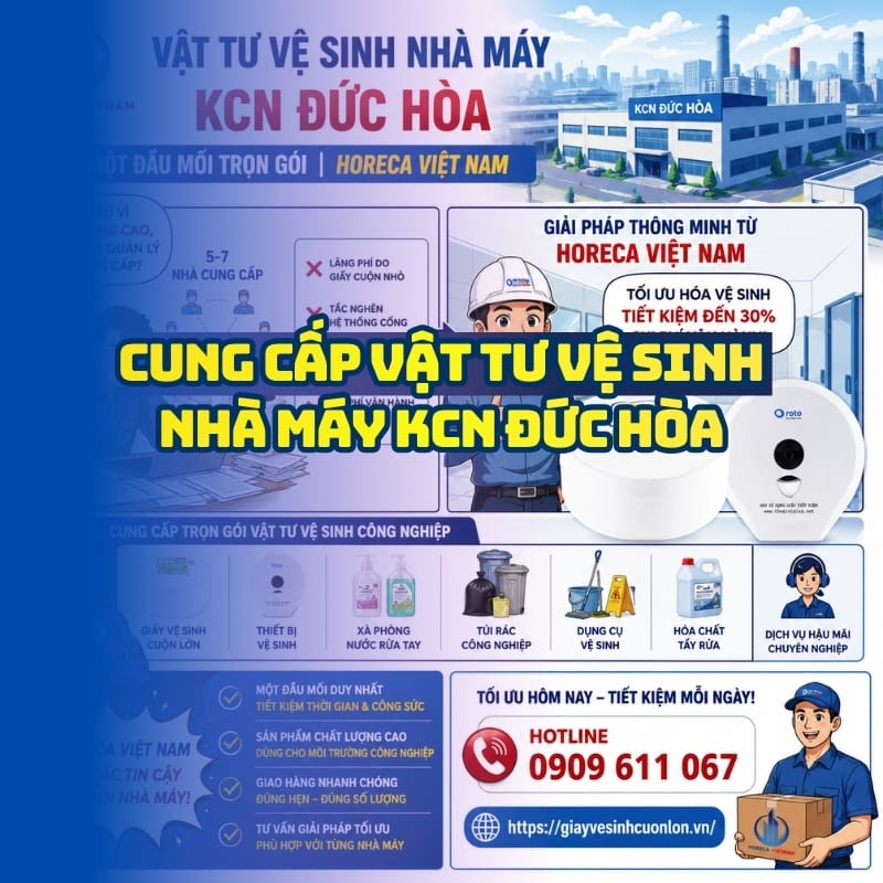 Horeca Việt Nam nhà cung cấp vật tư vệ sinh nhà máy KCN Đức Hòa uy tín giá tốt nhất