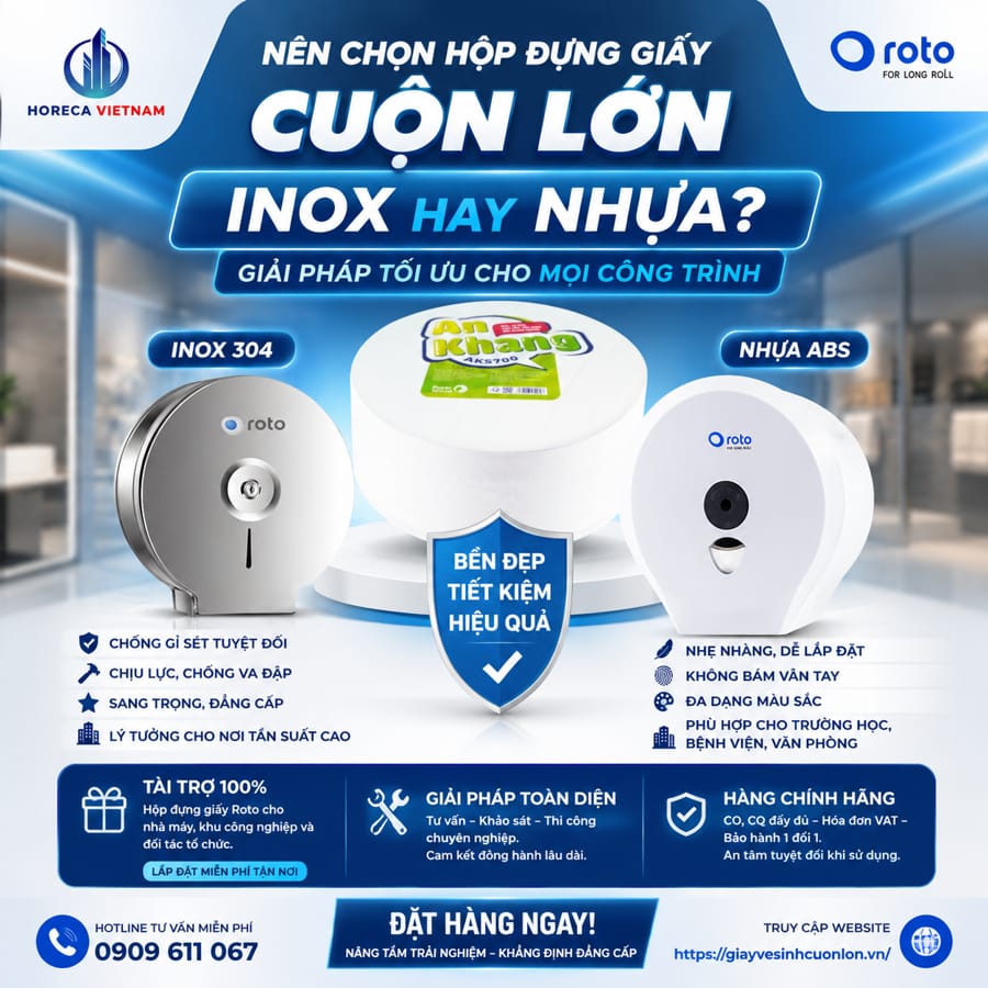 Mua hộp đựng giấy vệ sinh cuộn lớn chính hãng tốt nhất tại Horeca Việt Nam
