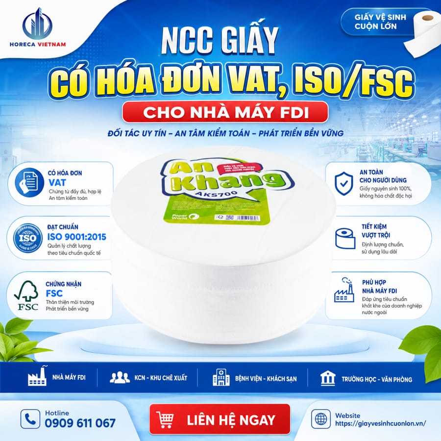 Nhà cung cấp giấy có hóa đơn VAT ISO FSC tại Horeca Việt Nam