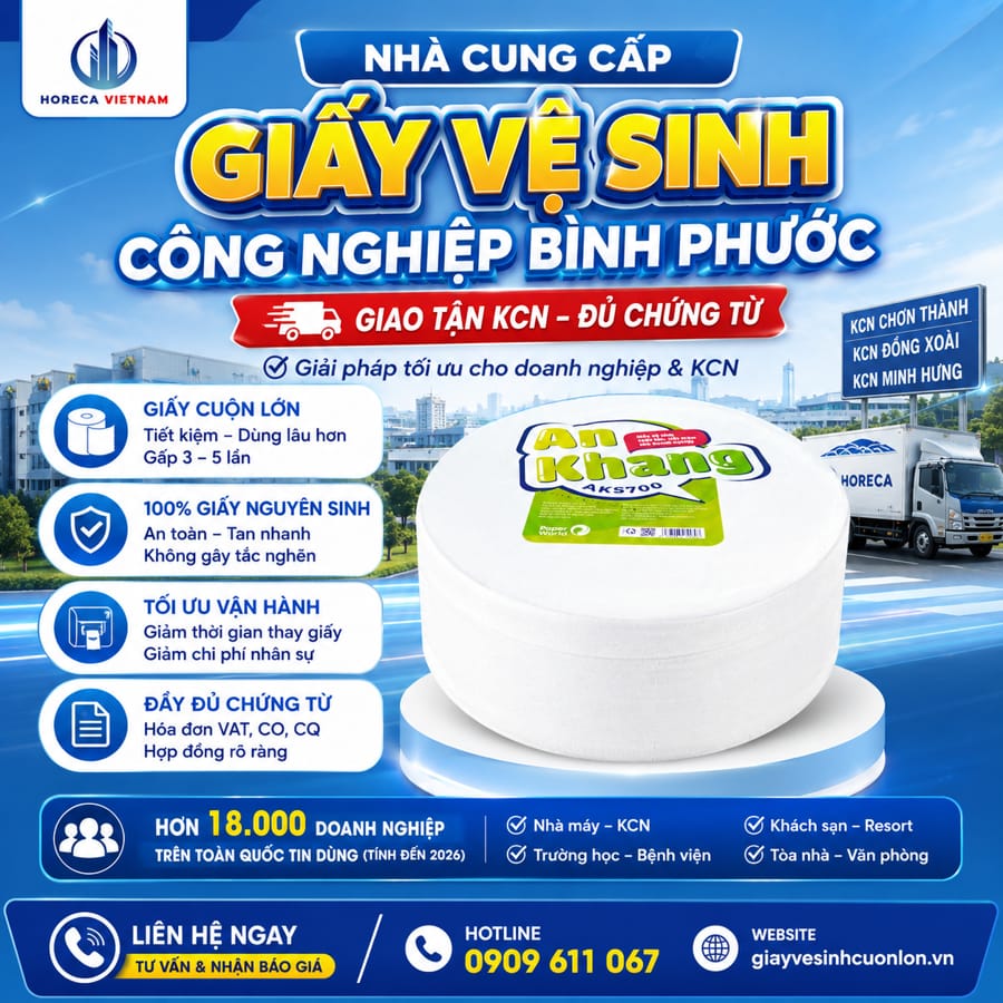 Nhà cung cấp giấy vệ sinh công nghiệp Bình Phước uy tín giá tốt nhất tại Horeca Việt Nam