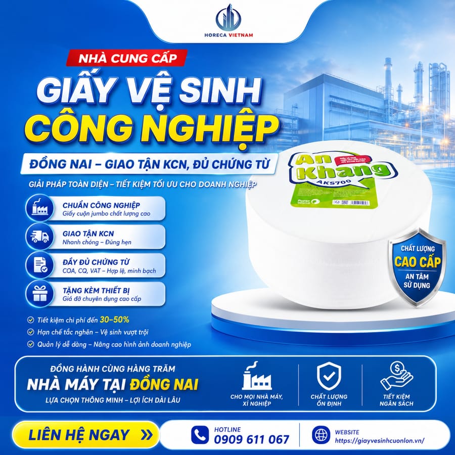 Nhà cung cấp giấy vệ sinh công nghiệp Đồng Nai uy tín giá sỉ tốt nhất tại Horeca Việt Nam