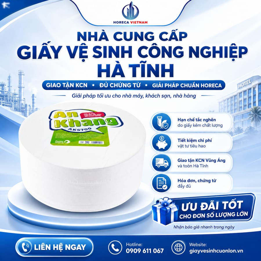 Nhà cung cấp giấy vệ sinh công nghiệp Hà Tĩnh uy tín tại Horeca Việt Nam