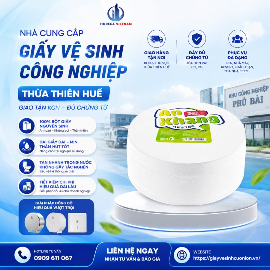 Nhà cung cấp giấy vệ sinh công nghiệp Thừa Thiên Huế uy tín giá tốt nhât tại Horeca Việt Nam