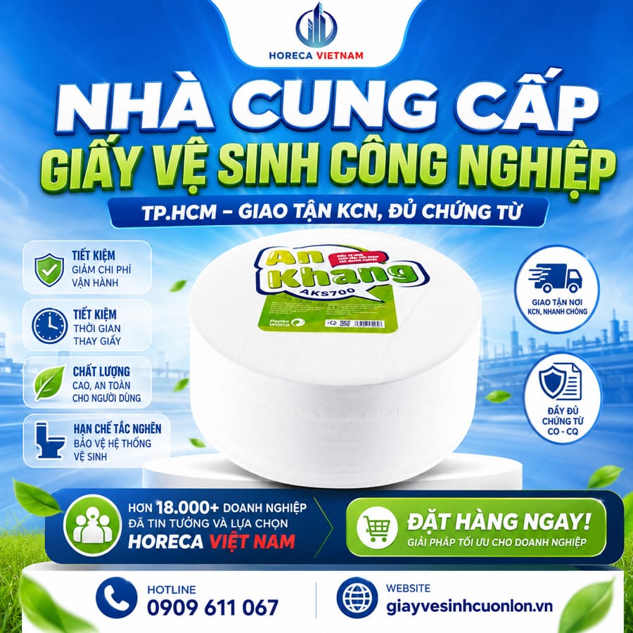 Nhà cung cấp giấy vệ sinh công nghiệp TP.HCM uy tín giao tận nơi tại Horeca Việt Nam