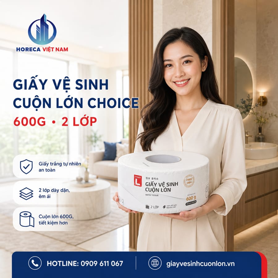 Horeca Việt Nam địa chỉ mua giấy vệ sinh cuộn lớn choice giá sỉ tốt nhất giao hàng tận nơi