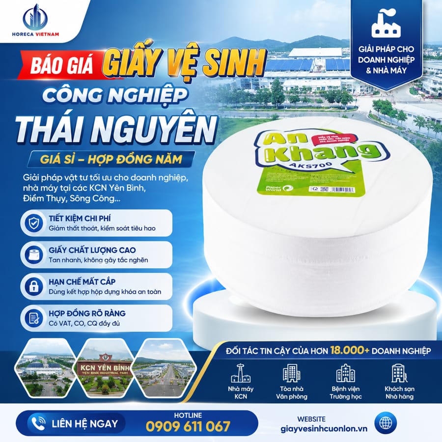 Báo giá giấy vệ sinh công nghiệp Thái Nguyên tốt nhất tại Horeca Việt Nam