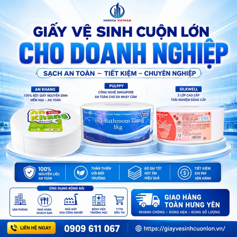 Các thương hiệu giấy vệ sinh công nghiệp giá sỉ Hưng Yên uy tín